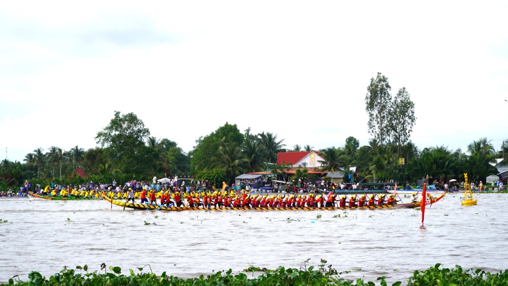 Sôi nổi màn tranh tài đua ghe ngo ngày khai hội ở An Giang